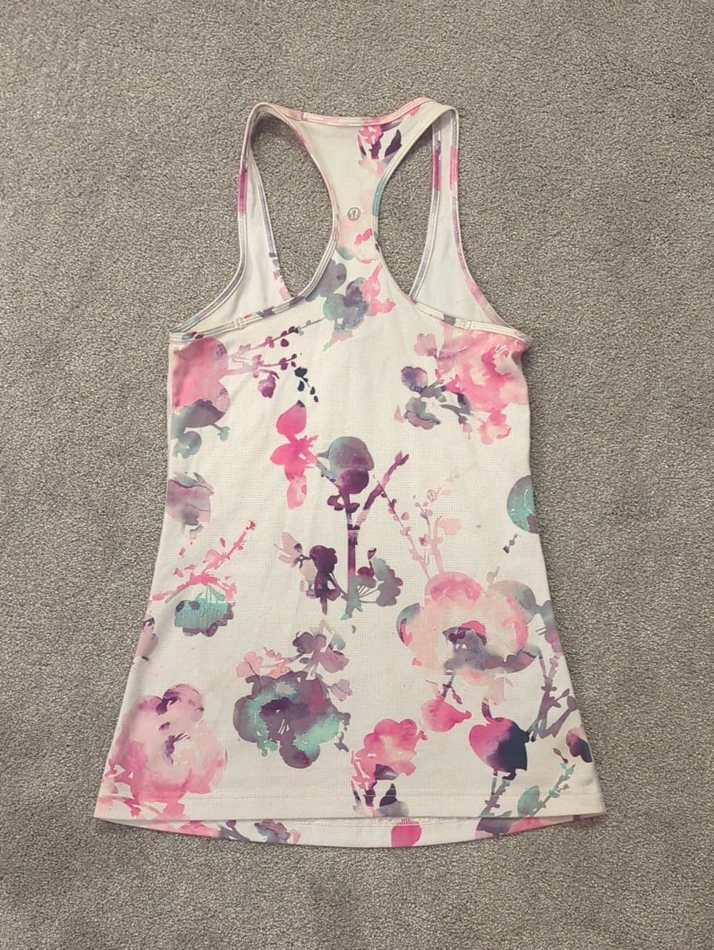 lululemon Racerback Tank with Pink & Purple Floral Print